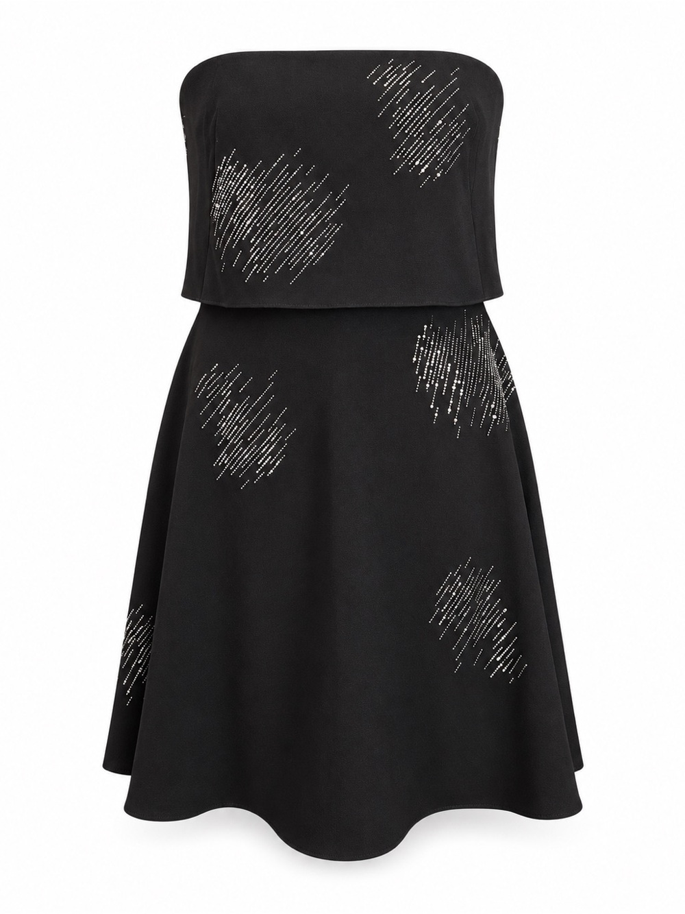Halston Heritage Strapless Rhinestud Embellished Dress Black Size 6